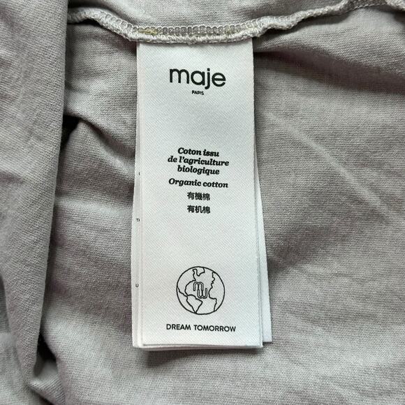 Maje Top Womens 1 Small‎ Gray Teo Sleeveless Love Graphic Tee Muscle Rainbow - Picture 8 of 12